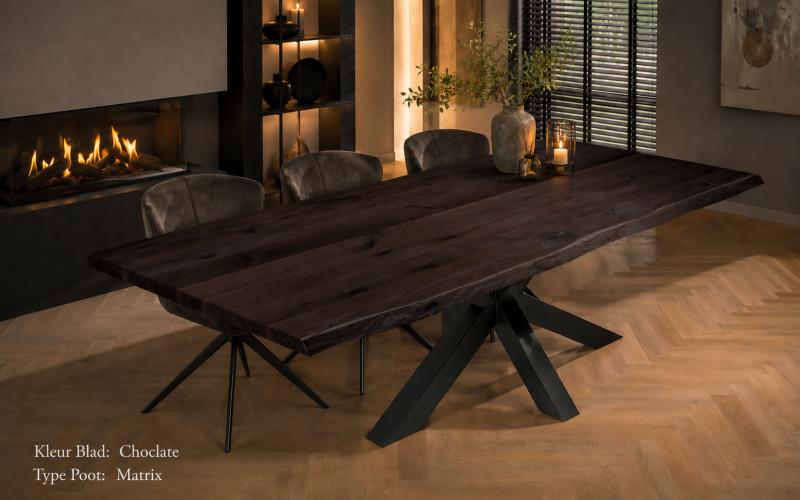 Eiken Boomstamtafel Stel Zelf Samen | Massief Eiken & Stalen Onderstellen